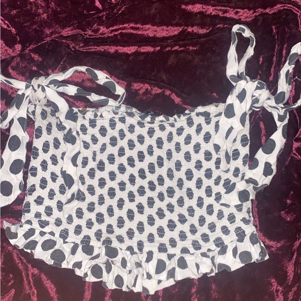Polkadot tube top with strings
